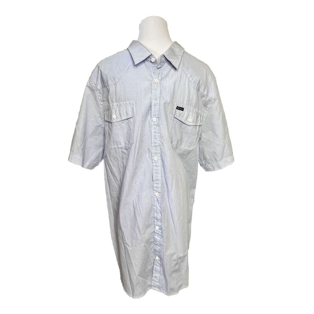 Buffalo David Bitton Saron‎ Western Blue Check Button Up Shirt sz XXL NWT